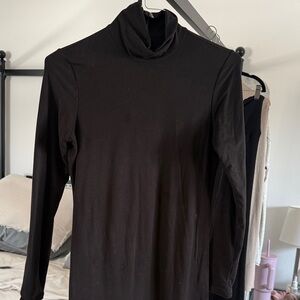 Black Turtleneck Maternity Jumpsuit